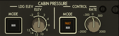 CABIN PRESSURE Control Panel