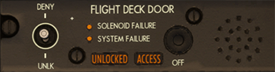 FLIGHT DECK DOOR Control Panel